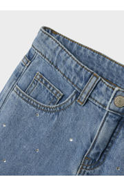 thumbnail: NAME IT KIDS straight leg jeans blauw met strass steentjes denim blue