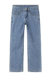 thumbnail: NAME IT KIDS straight leg jeans blauw met strass steentjes denim blue