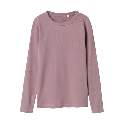 NAME IT KIDS longsleeve gebreid paars Meisjes Stretchkatoen Ronde hals - maat 158/164 afbeelding