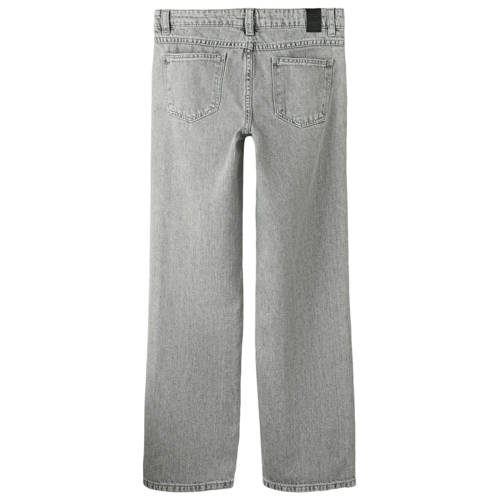 NAME IT KIDS straight leg jeans met strass-steentjes light grey denim Grijs Meisjes Katoen