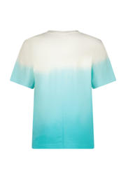thumbnail: Blauw, aqua en witte jongens Vingino T-shirt van katoen met dip-dye effect, korte mouwen en ronde hals