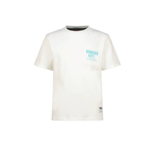 Vingino T-shirt wit Jongens Katoen Ronde hals Backprint - maat 164 afbeelding