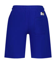 thumbnail: Blauwe jongens Vingino regular bermuda short van katoen met elastische tailleband met koord en logo dessin