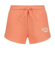 thumbnail: Oranje meisjes Vingino regular sweatshort met elastische tailleband met koord en logo dessin
