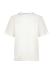 thumbnail: Wit en groene jongens Vingino T-shirt van katoen met tekst print, korte mouwen en ronde hals