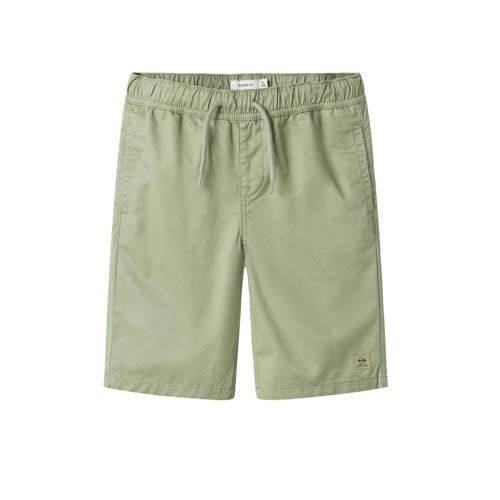 NAME IT KIDS bermuda short lichtgroen Korte broek Jongens Katoen Effen - maat 158 afbeelding