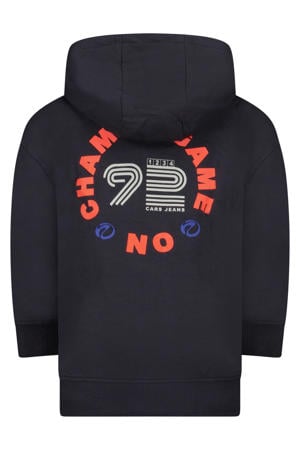 sweatvest met backprint antraciet