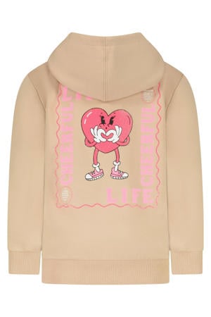 hoodie met backprint beige