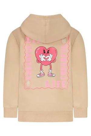 hoodie met backprint beige