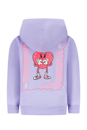 hoodie met backprint lila