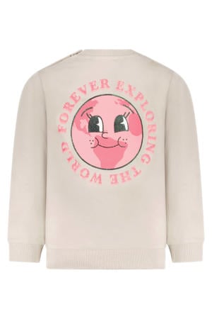 sweater met backprint beige