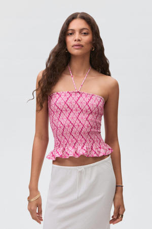 strapless top roze