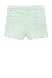 thumbnail: Lichtgroene meisjes Mango Kids short van denim met regular waist, drukknoopsluiting en effen
