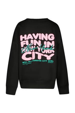 sweater met backprint zwart