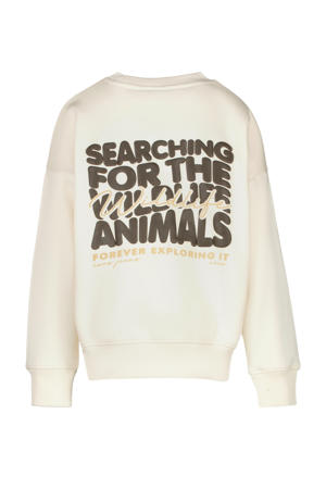 sweater met backprint beige
