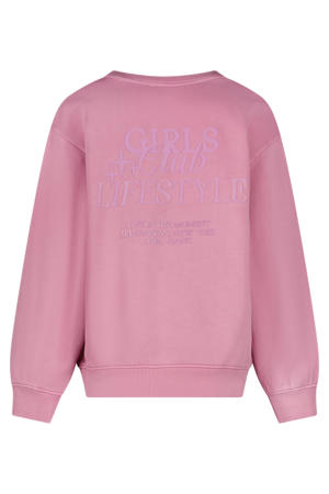 sweater met backprint roze