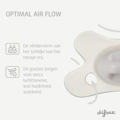 Difrax Dental Fopspeen - 0 tot 6 Maanden - Lichtroze - 2 st.