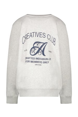sweater met backprint lichtgrijs