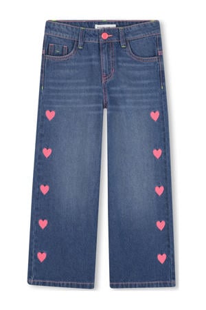 straight leg jeans met hartjes medium blue denim