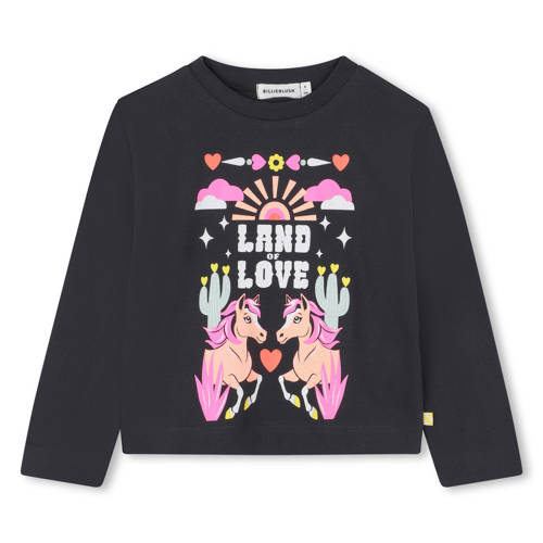 Billieblush longsleeve antraciet Grijs Meisjes Katoen Ronde hals Printopdruk - maat 128 afbeelding