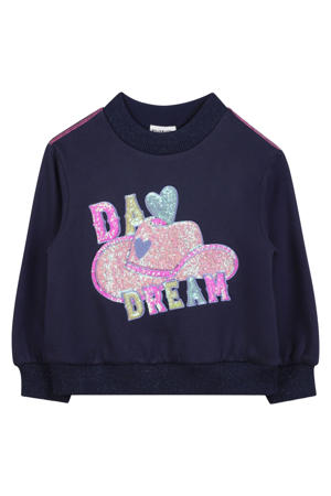 sweater donkerblauw met glitter