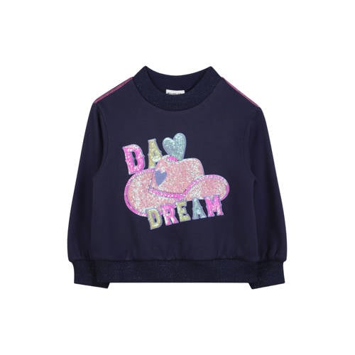 Billieblush sweater donkerblauw met glitter Meisjes Polyester Ronde hals - maat 116 afbeelding