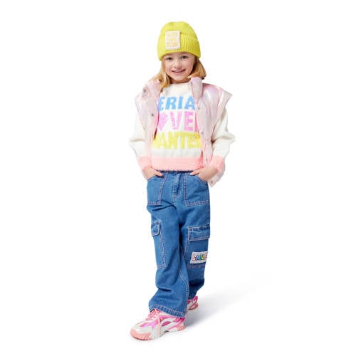 Billieblush sweater wit fijn gebreid Trui Meisjes Acryl Ronde hals Tekst - maat 110 afbeelding