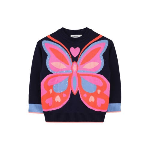 Billieblush sweater donkerblauw Meisjes Polyamide Ronde hals Printopdruk - maat 104 afbeelding