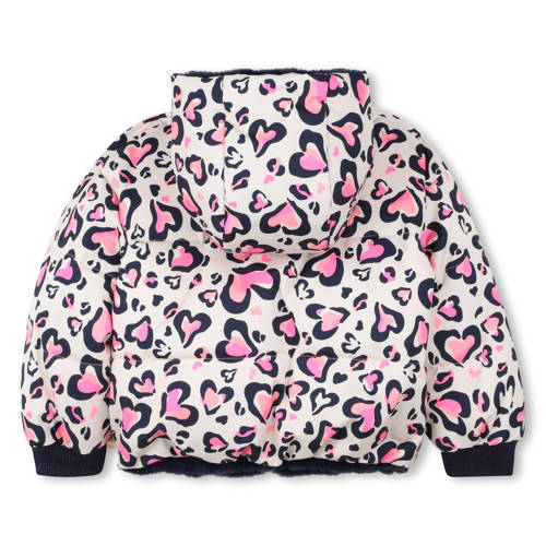 Billieblush gewatteerde jas roze Meisjes Polyester Capuchon Hartjes