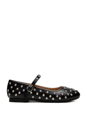 JVinetar ballerina's zwart met studs