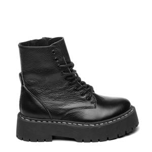 Jskylar leren veterboots zwart