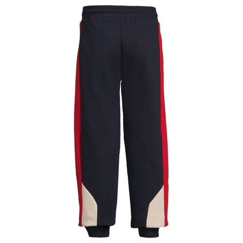 Orange Stars colourblock fleece joggingbroek Isack met printopdruk donkerblauw Jongens Sweat