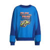 Orange Stars fleece sweater met contrasterende detail Lev blauw