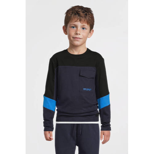 Orange Stars colourblock longsleeve met printopdruk Chase multi Jongens Katoen Ronde hals