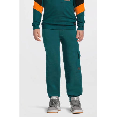 Orange Stars fleece cargo joggingbroek Steven teal Groen Effen