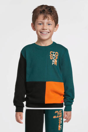 colourblock fleece sweater Chris teal