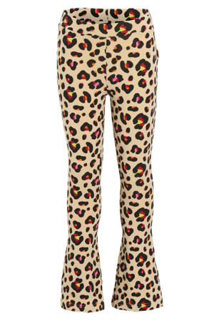 flared broek met panterprint Rava multi