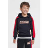 Orange Stars colourblock fleece hoody  met printopdruk Lando donkerblauw