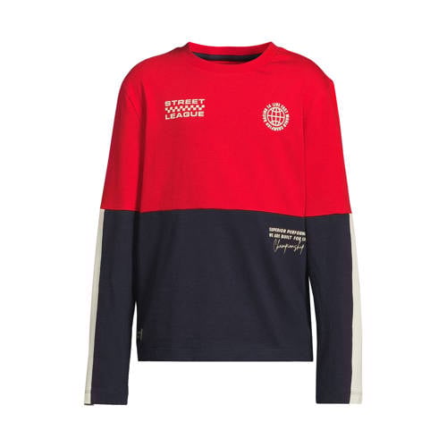 Orange Stars colourblock longsleeve met printopdruk Max multi Jongens Katoen Ronde hals