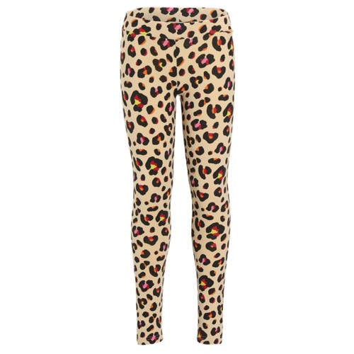 Orange Stars legging met panterprint Sara multi Meisjes Katoen Dierenprint