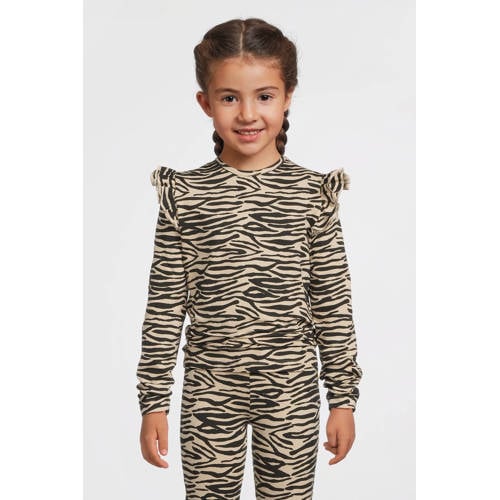 Orange Stars longsleeve met ruches Razi beige Meisjes Katoen Ronde hals