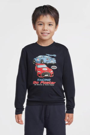 longsleeve met raceauto opdruk  Joshua donkerblauw