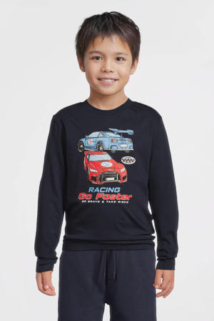 longsleeve met raceauto opdruk  Joshua donkerblauw