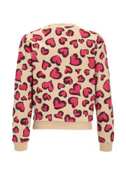 thumbnail: Orange Stars sweater met hartjes print Mathilde beige