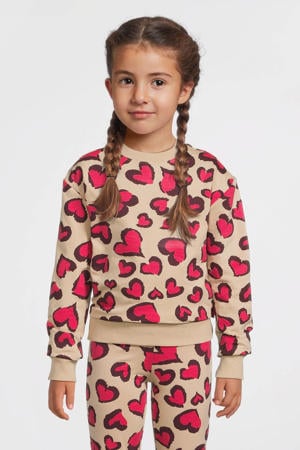 sweater met hartjes print Mathilde beige