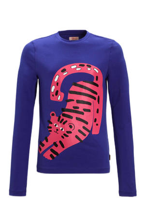 Longsleeve met printopdruk paars