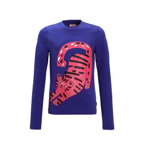 Orange Stars Longsleeve met printopdruk paars Meisjes Katoen Ronde hals