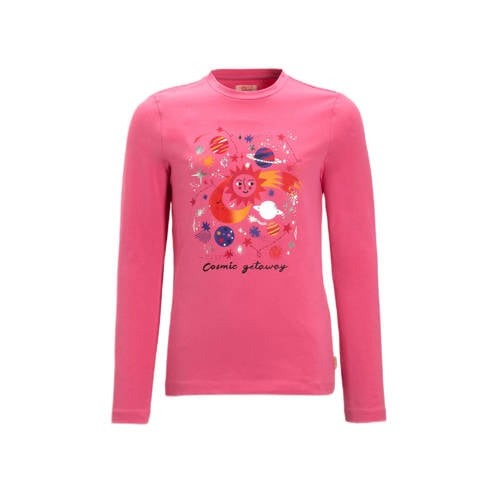 Orange Stars longsleeve met printopdruk roze Meisjes Katoen Ronde hals