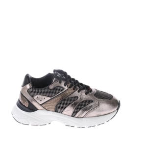 leren sneakers zwart/champagne
