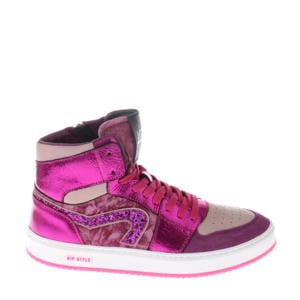 leren sneakers roze/paars